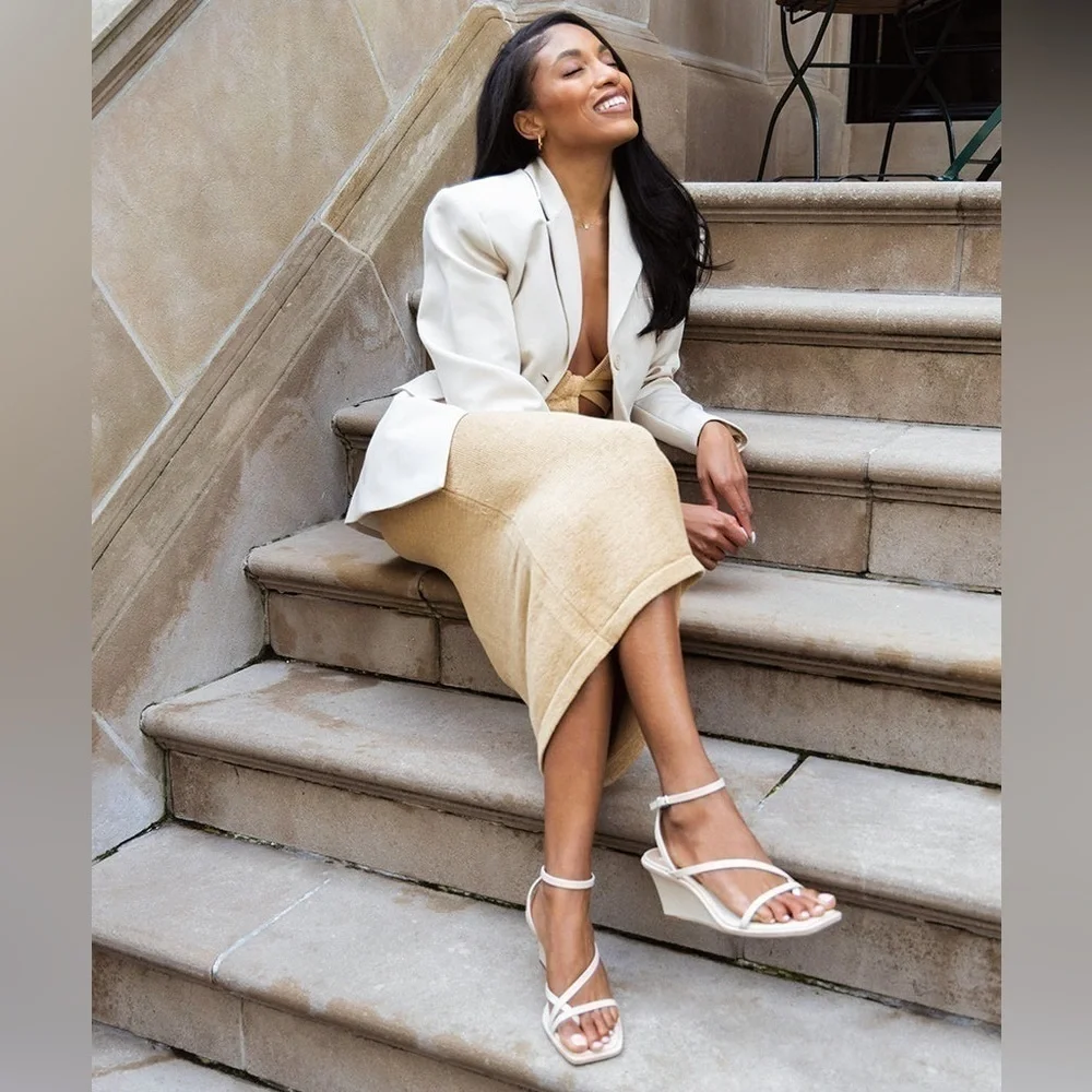 Dolce Vita Gemini Wedges - ivory leather - size 12 - Picture 2 of 16